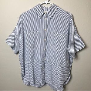 Madewell Large Striped Button Front Top Women’s